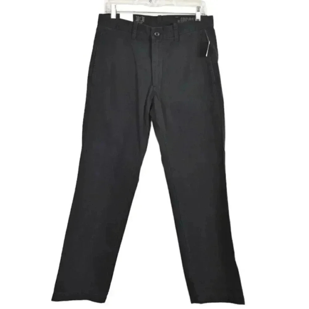 NWT Gap Original Khaki Cotton Pants Straight Leg Black Size 30x30